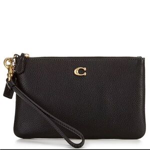 Authentic Coach Small Polished Pebble Leather Wristlet (NEW W/O TAGS)